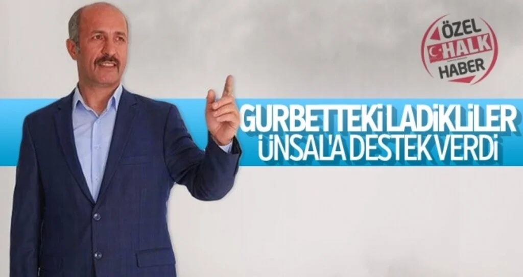 Gurbetteki Ladikliler Ünsal'a Destek Verdi