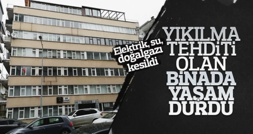 RİSKLİ BİNA BOŞALTILIYOR 
