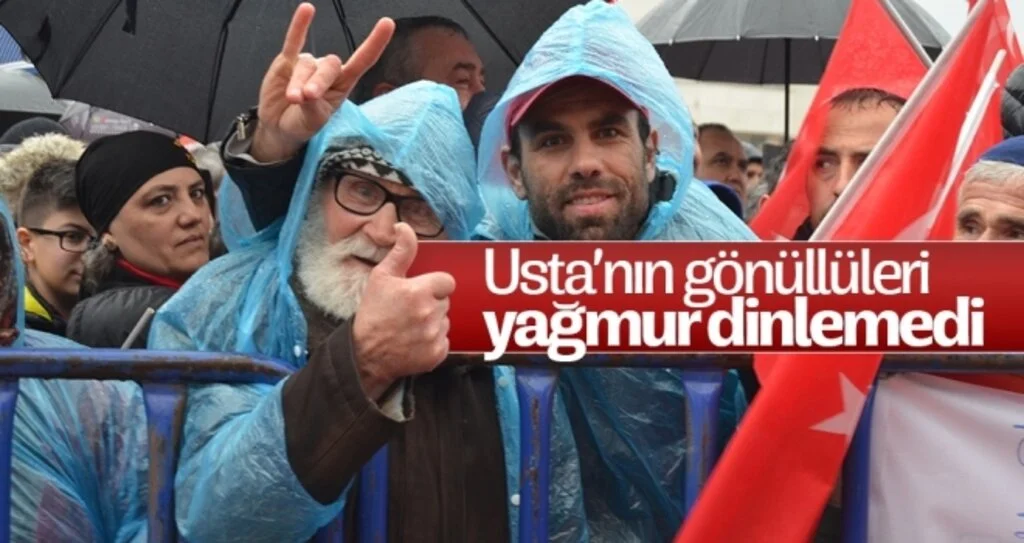 USTA'NIN GÖNÜLLÜLERİ YAĞMUR DİNLEMEDİ