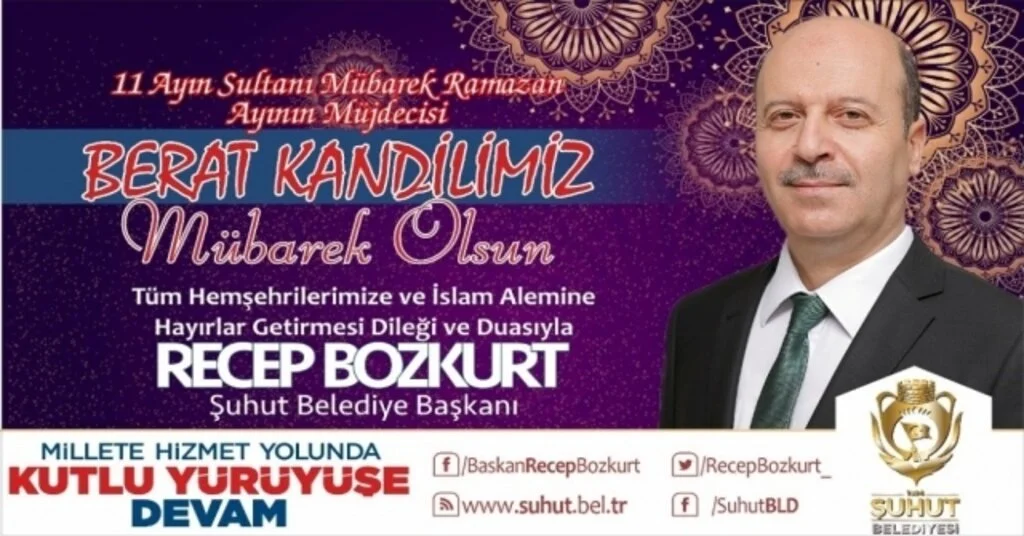 Başkan Bozkurttan Berat Kandili Mesajı