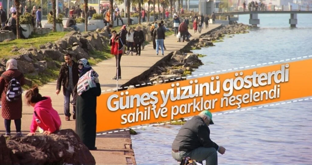 Güneş Yüzünü Gösterdi Sahil ve Parklar Neşelendi