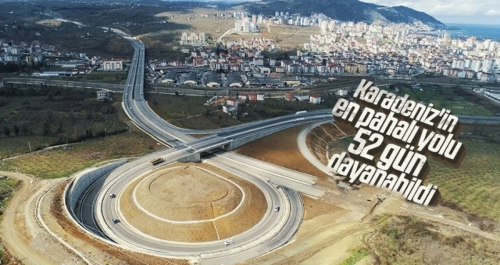 Karadeniz'in en pahalı yolu 52 gün dayanabildi