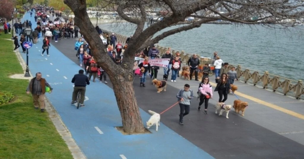 Katliamlara Karşılık Onlarca Vatandaş, Köpeğiyle Sokağa Döküldü