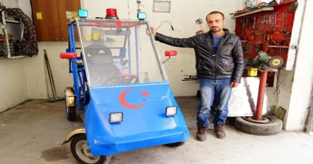 (Özel) Topladığı Hurdalardan Kendi Aracını Yaptı