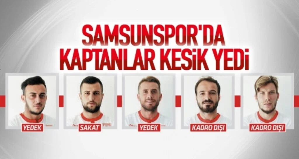 Samsunspor'da Kaptanlar Kesik Yedi
