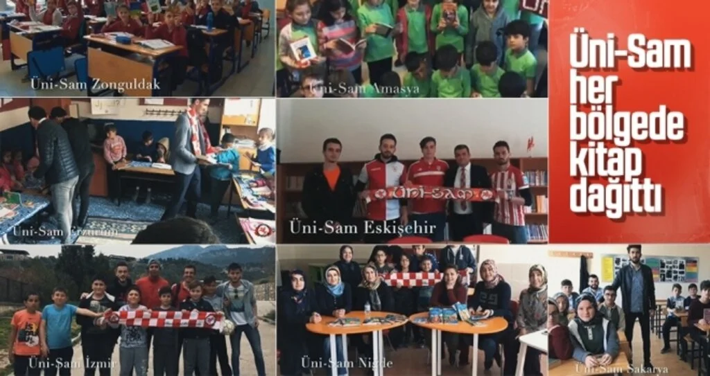 Üni-Sam her bölgede kitap dağıttı