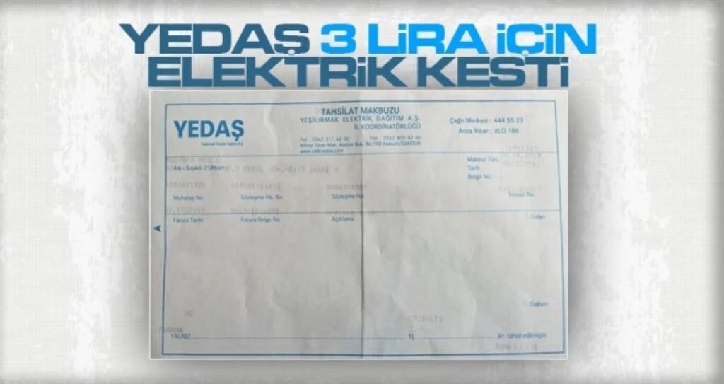 YEDAŞ 3 lira için elektrik kesti