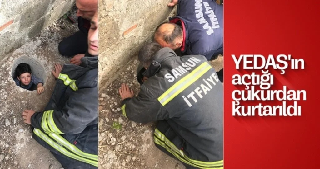 YEDAŞ'ın açtığı çukurdan kurtarıldı 