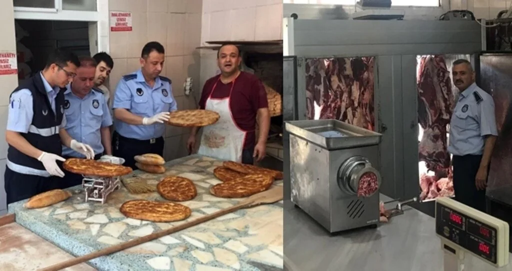 Bafra'da Fırın ve Kasaplara Baskın