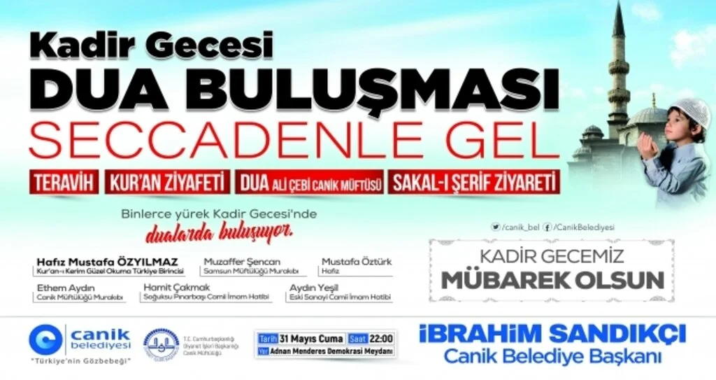 Canik'te Kadir Gecesi Özel Programı
