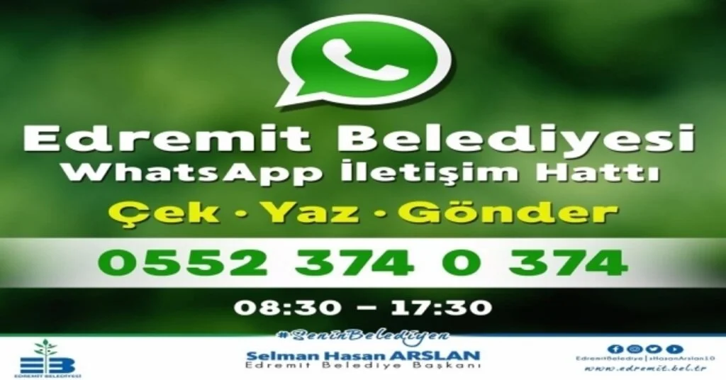 Edremit Belediyesi “Whatsapp İletişim Hattı” Oluşturuldu
