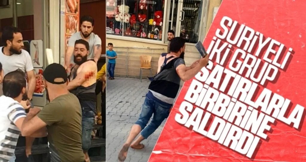 Suriyeliler arasında Satırlı, bıçaklı kavga