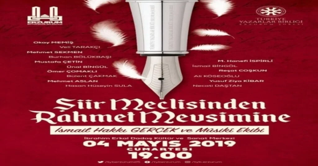 Tyb Erzurum Şubesinin Programında Erzurum Protokolü Şiir Okuyacak