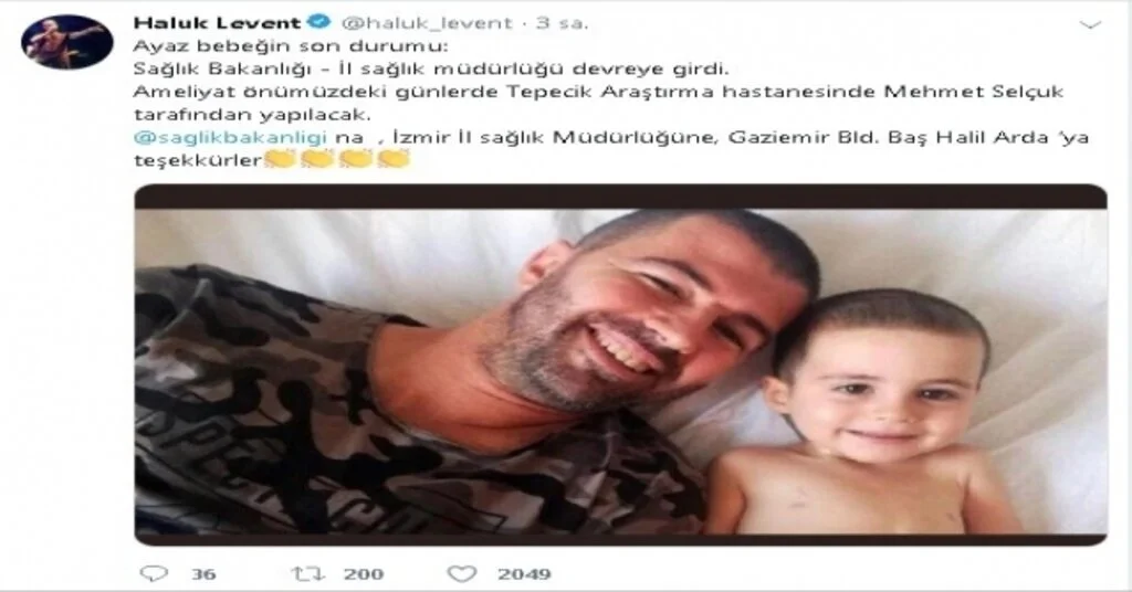Ateş Ayazın Ameliyat Olacağını Haluk Levent Sosyal Medyadan Duyurdu