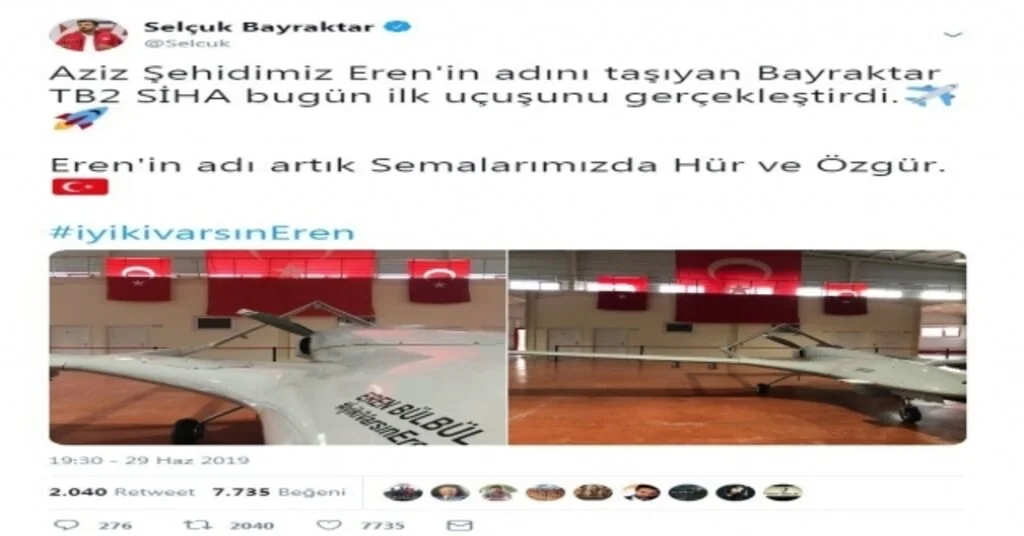 Eren Bülbülün Adını Taşıyan Siha İlk Uçunu Gerçekleştirdi
