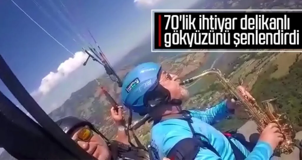 70'lik ihtiyar delikanlı gökyüzünü şenlendirdi