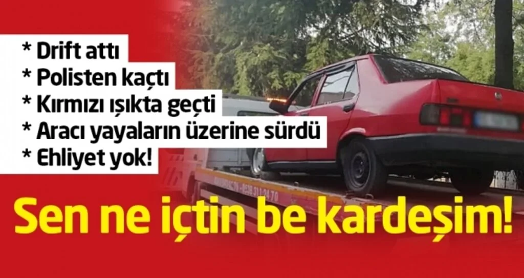 Bafra'da Sürücü Bir Anda Onlarca Suç İşledi