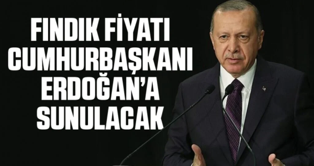 Bakanlık Cumhurbaşkanı Erdoğan'a Fındık Fiyatını Sunacak