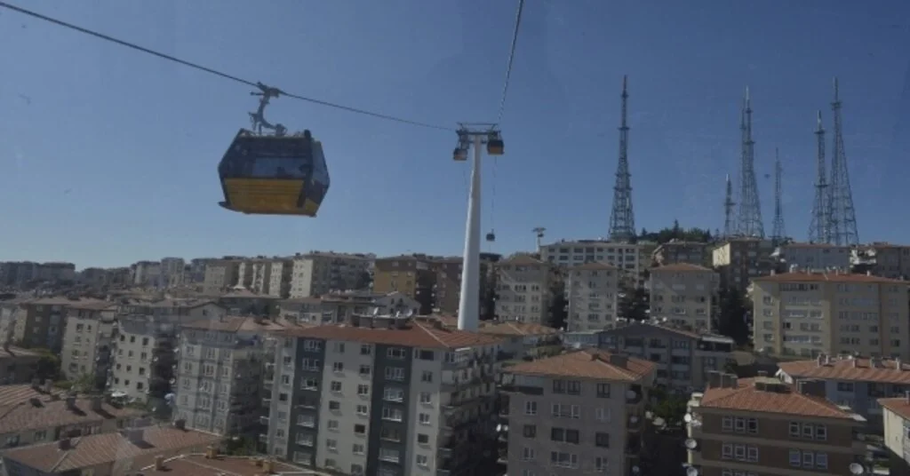 Başkentte Teleferik Hattında Bakım Çalışması