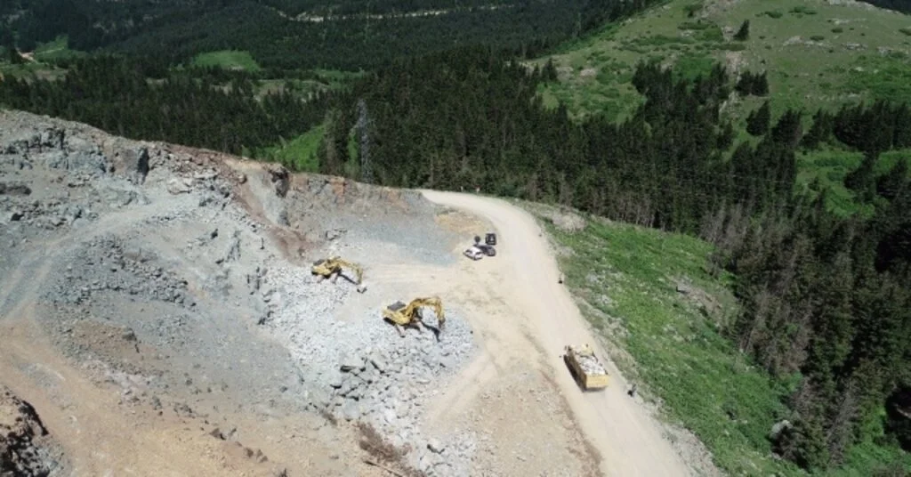 Çambaşı-Kabadüz Karayolunda Yeni Yol Açma Çalışmaları Havadan Görüntülendi