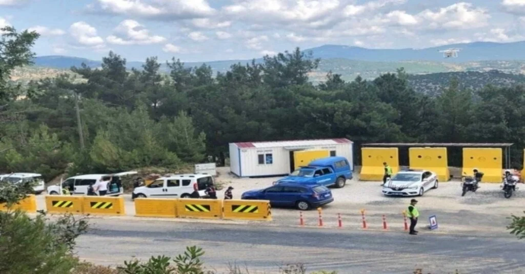 Çanakkalede Drone İle Havadan Trafik Denetimi