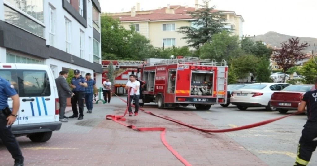 Çankırıda Korkutan Yangın