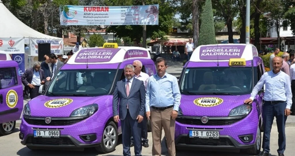Çorum'da engelliler için  "mor taksi" uygulaması