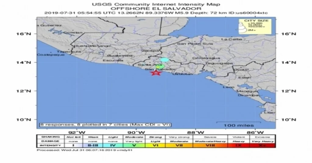 El Salvadorda 5.9 Büyüklüğünde Deprem