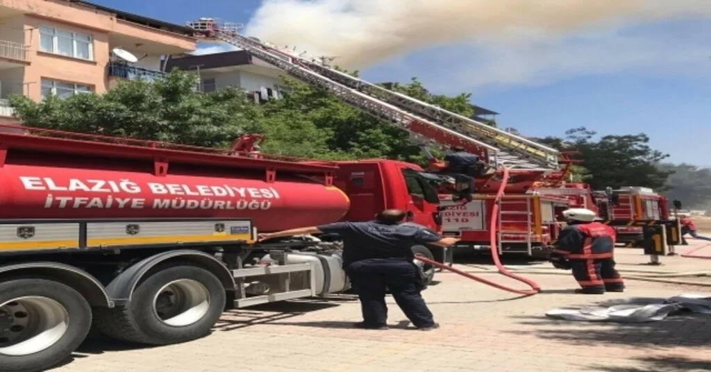 Elazığda Çatı Yangını