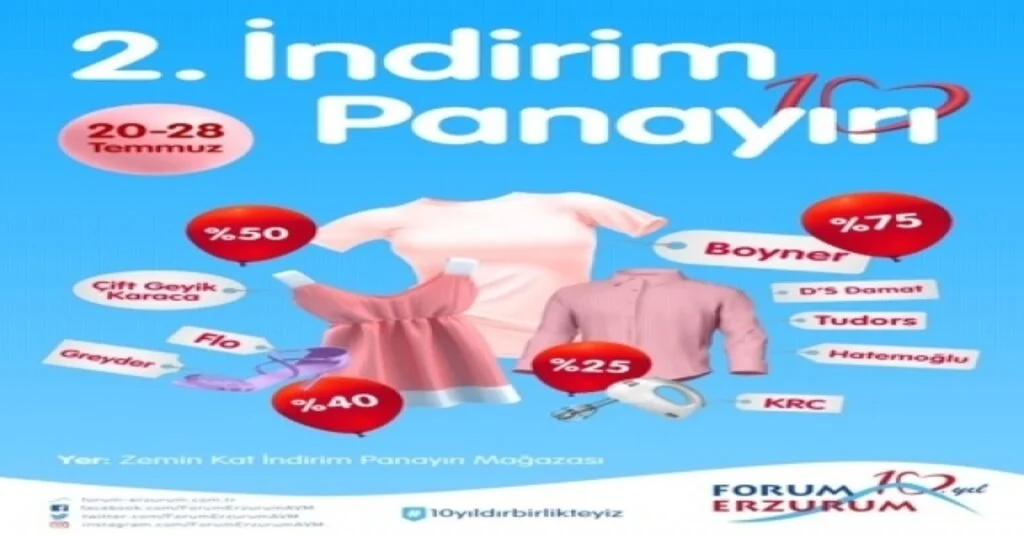 Forum Erzurumda “2. İndirim Panayırı” Başlıyor