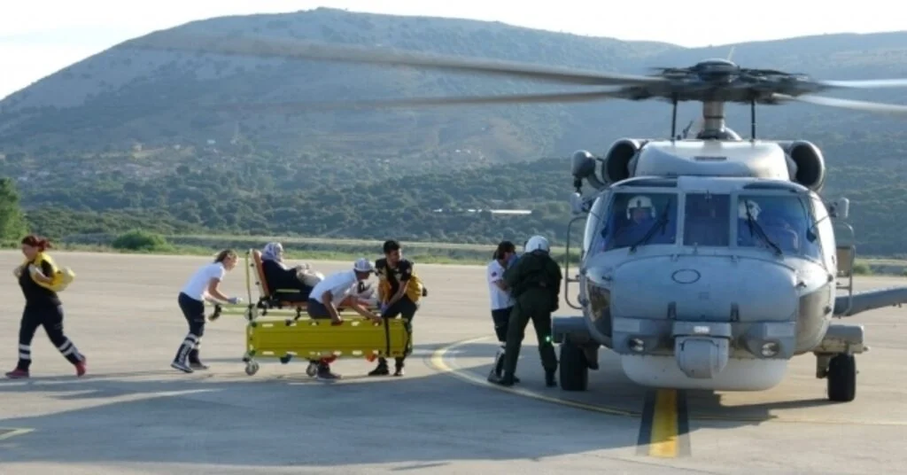Gökçeadadaki Hasta Askeri Helikopterle Taşındı