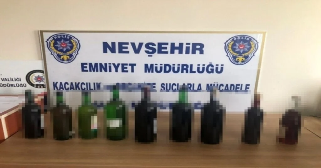 Nevşehirde 648 Şişe Kaçak Şarap Ele Geçirildi
