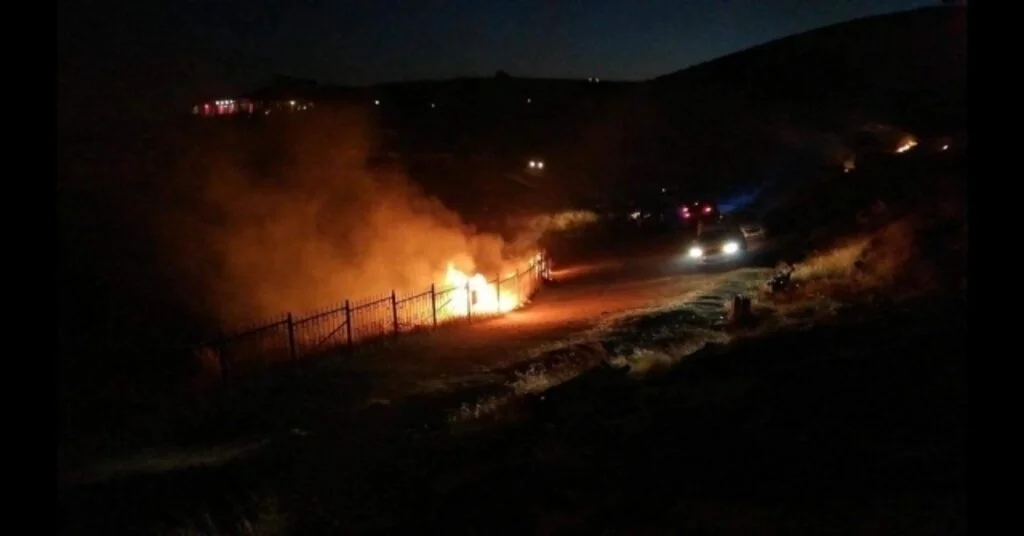 Patlatılan Havai Fişek Yangına Sebep Oldu