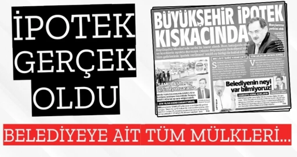 Samsun Büyükşehir'de İpotek Gerçek Oldu!
