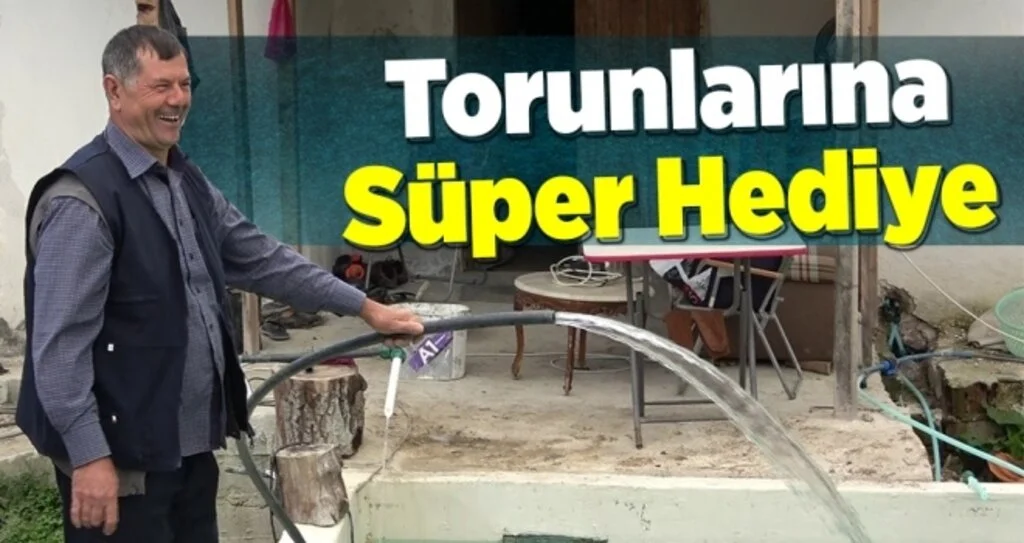 Samsun'da Torunları için köye havuz yaptı