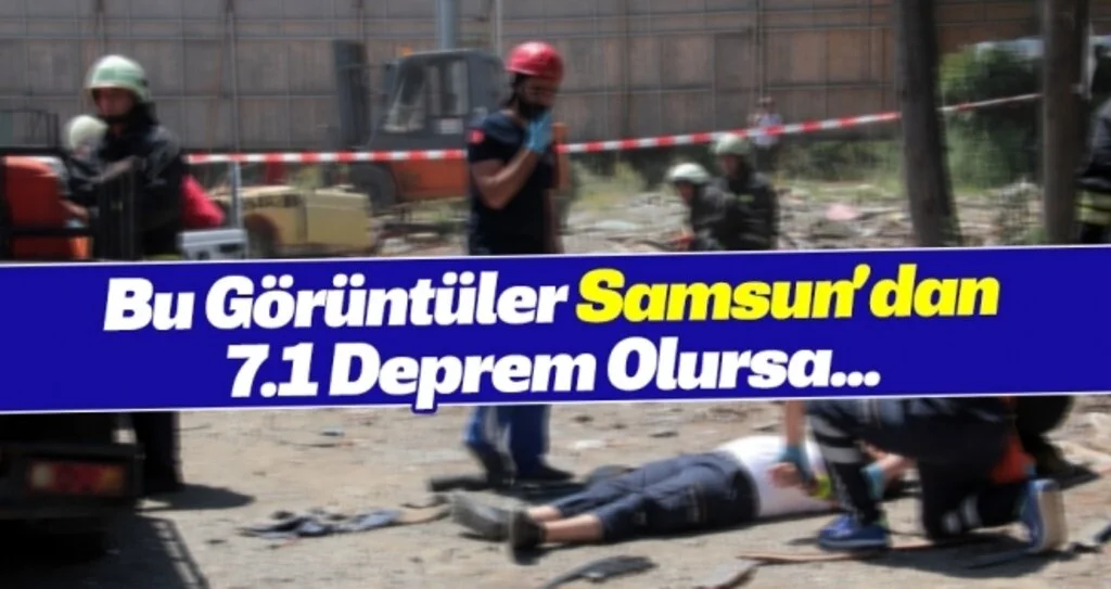 Samsun'da trafik kazası ve deprem tatbikatı
