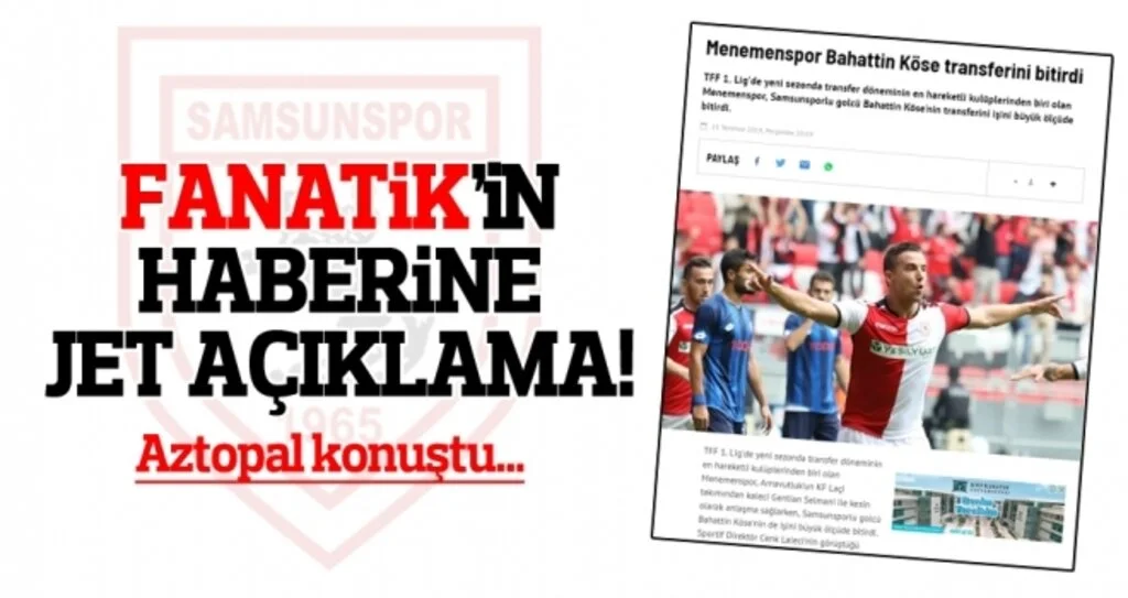 Samsunspor Genel Menajeri Aztopal'dan o habere jet açıklama