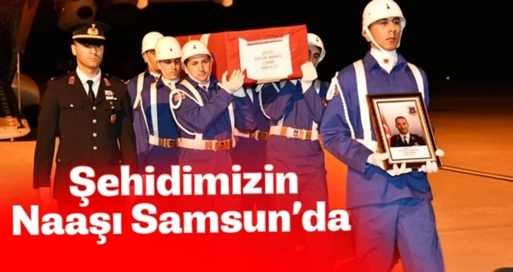 Şehit binbaşının cenazesi Samsun'a getirildi