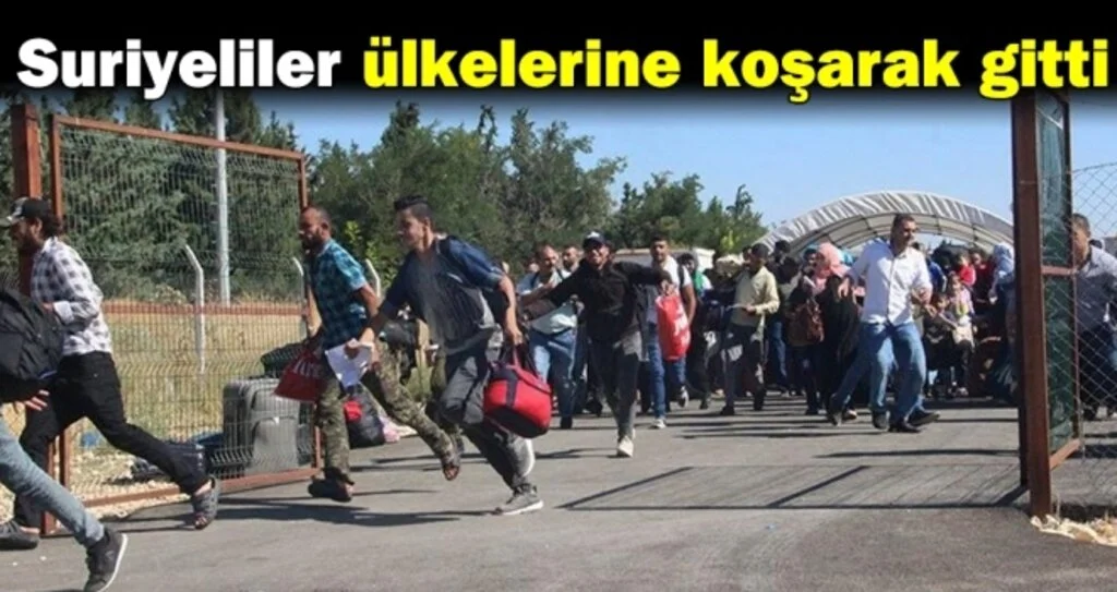 Suriyeliler ülkelerine koşarak gitti
