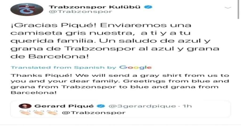 Trabzonspordan Piqueye Forma Sözü