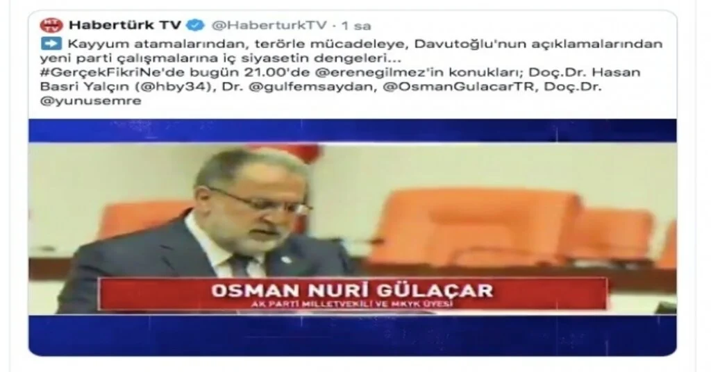 Ak Partili Gülaçar, Habertürk Tv Konuğu