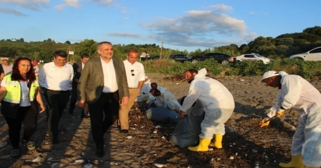 Akçakocada Sahillerde Selin İzleri Silinmeye Çalışılıyor
