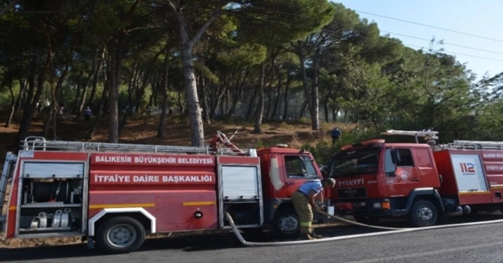 Ayvalıkta Çıkan Orman Yangınında Vatandaşlar Etten Duvar Ördü
