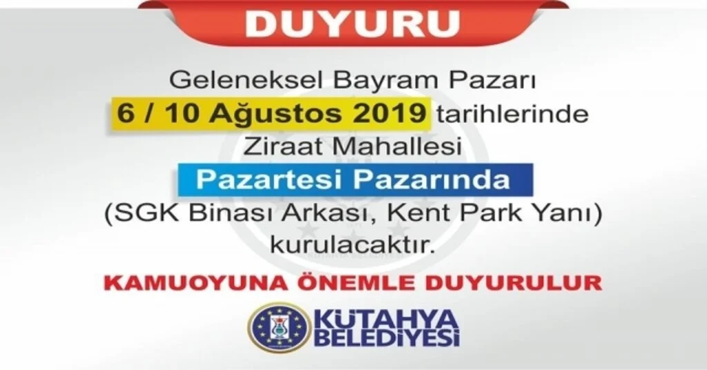 Bayram Pazarı, Ziraat Mahallesinde Kurulacak