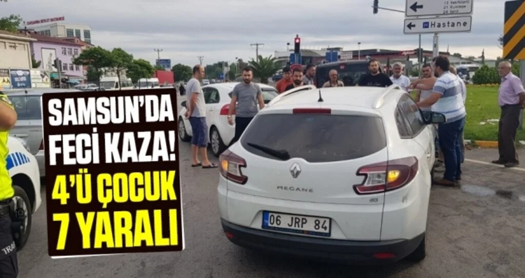 Çarşamba’da Kaza: 4’ü Çocuk 7 Yaralı