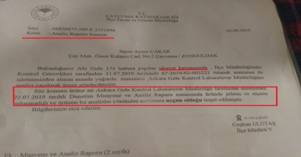 Çaycuma Manda Yoğurdu Üreticisinden Açıklama