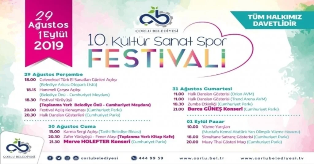 Çorluda 10. Kültür Ve Sanat Festivali İçin Geri Sayım Başladı