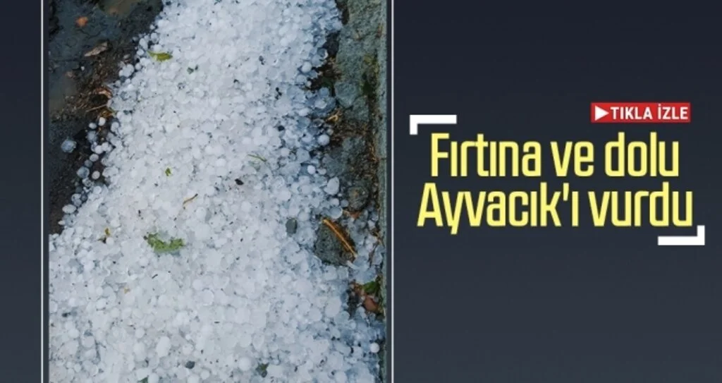 Fırtına ve dolu Ayvacık'ı vurdu