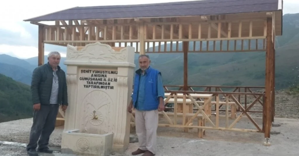 Gümüşhanede Şehidin Aziz Hatırası İçin İl Özel İdaresi Tarafından Çeşme Yapıldı