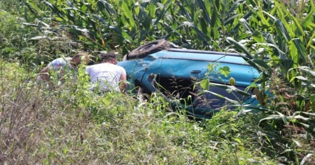Kontrolden Çıkan Araç Mısır Tarlasına Uçtu: 4 Yaralı